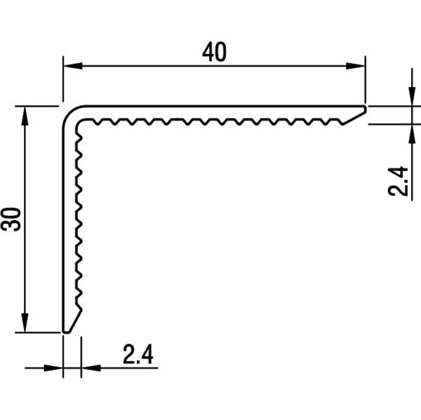 Cornière crantée 30x40 épaisseur 2,4