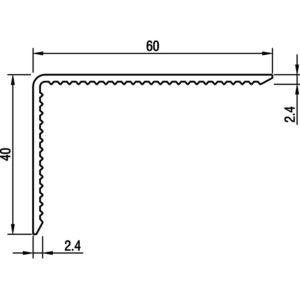 Cornière crantée 40x60 épaisseur 2,4