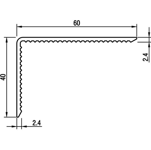 Cornière crantée 40x60 épaisseur 2,4