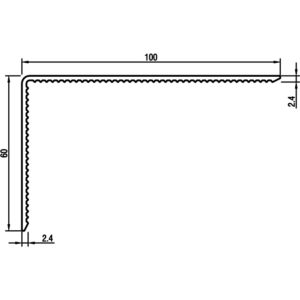 Cornière crantée 60x100 épaisseur 2,4