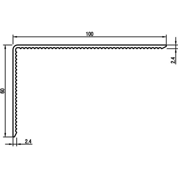 Cornière crantée 60x100 épaisseur 2,4