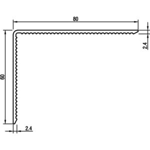 Cornière crantée 60x80 épaisseur 2,4