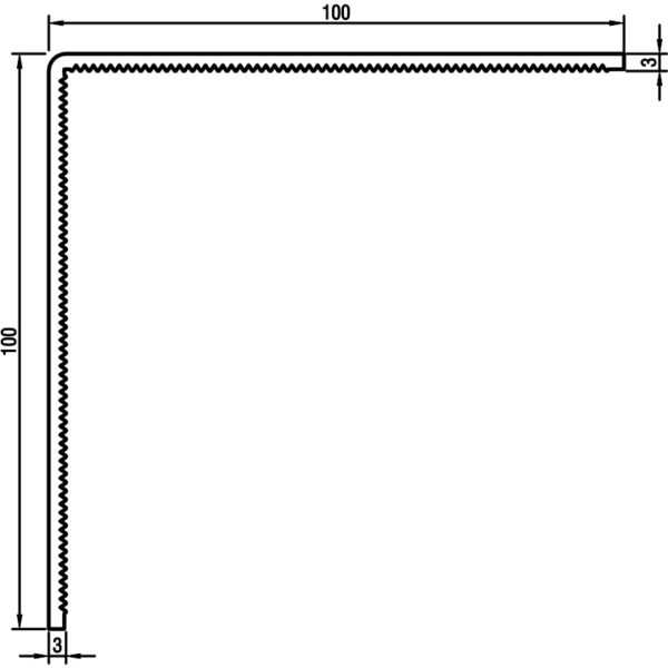 Cornière crantée 100x100 épaisseur 3,0
