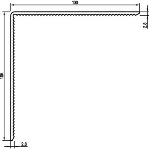 Cornière crantée 100x100 épaisseur 2,8