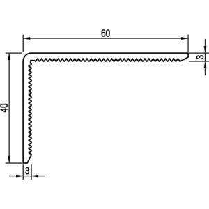 Cornière crantée 40x60 épaisseur 3,0