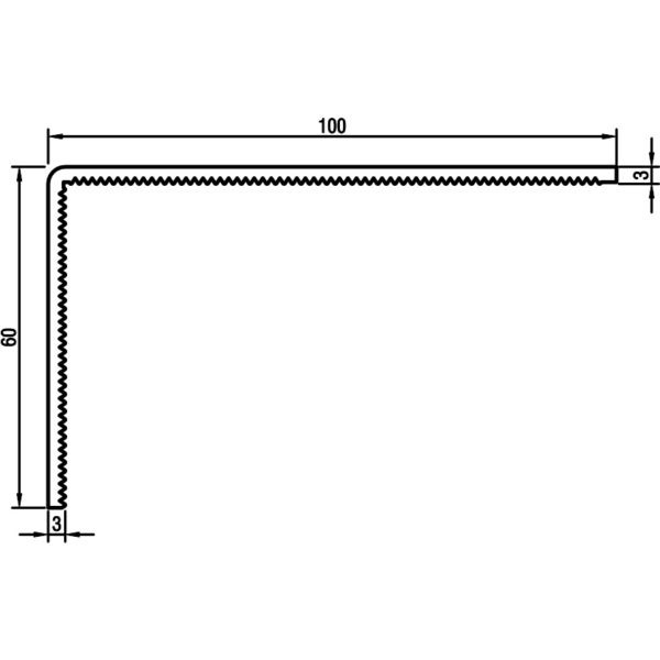Cornière crantée 60x100 épaisseur 3,0