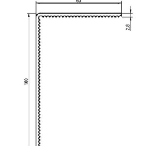 Cornière crantée 60x100 épaisseur 2,8