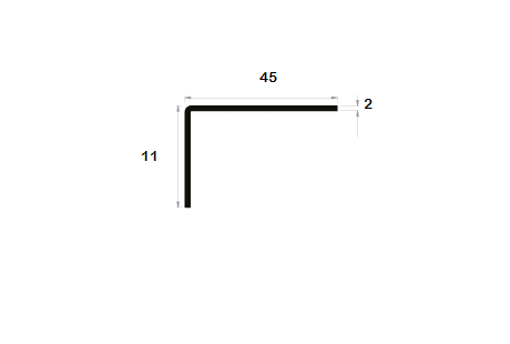 Cornière à angle arrondi 11x45 épaisseur 2