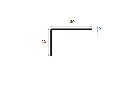 Cornière à angle arrondi 15x30 épaisseur 2