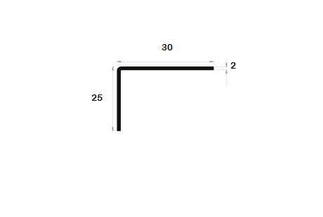 Cornière à angle arrondi 25x30 épaisseur 2