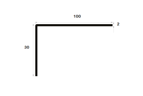 Cornière à angle arrondi 30x100 épaisseur 2