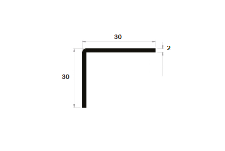 Cornière à angle arrondi 30x30 épaisseur 2