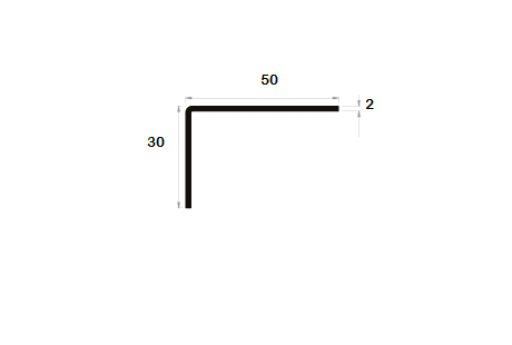 Cornière à angle arrondi 30x50 épaisseur 2