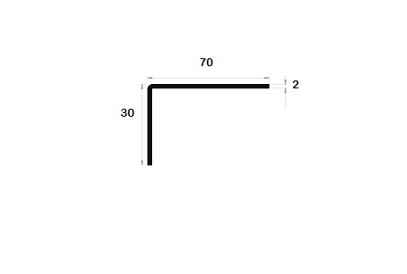 Cornière à angle arrondi 30x70 épaisseur 2