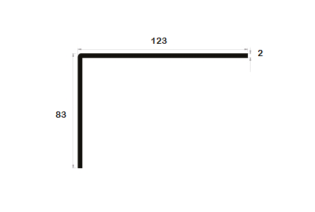 Cornière à angle arrondi 83x123 épaisseur 2