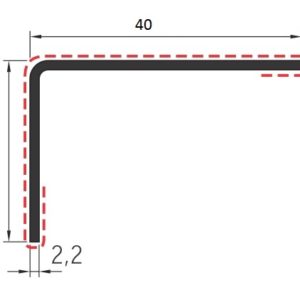 Cornière 20x40 épaisseur 2,2