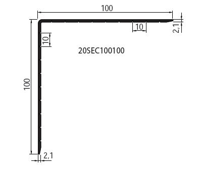 Cornière Pan coupé 100x100 - Finition Fenêtre PVC - Couleur blanc