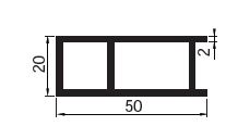 Tapée de volet 50x20 épaisseur 2mm