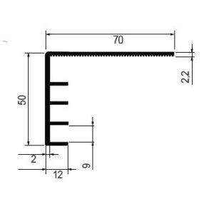 Cornière peigne 70x50 épaisseur 2,2mm