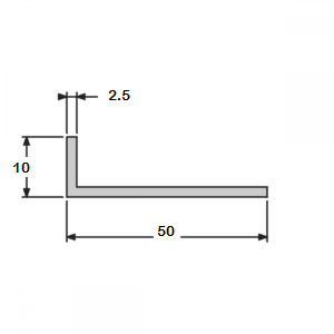 Cornière angle vif 10x50 épaisseur 2,5