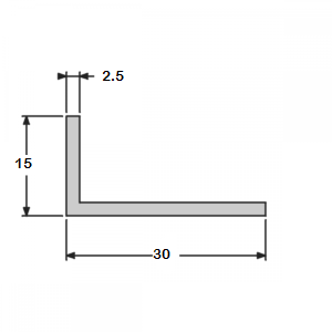 Cornière angle vif 15x30 épaisseur 2,5