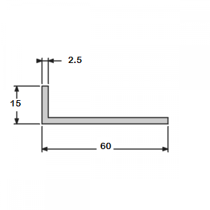 Cornière angle vif 15x60 épaisseur 2,5