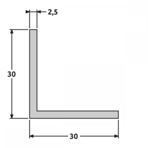 Cornière angle vif 30x30 épaisseur 2,5