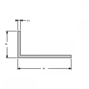 Cornière angle vif 30x50 épaisseur 2,5