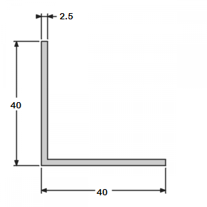 Cornière angle vif 40x40 épaisseur 2,5