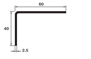 Cornière à angle arrondi 40x60 épaisseur 2,5