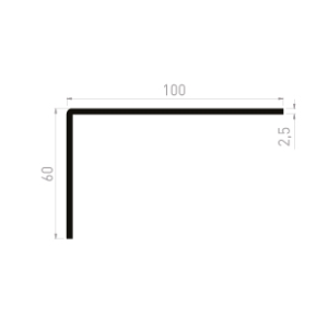 Cornière à angle arrondi 60x100 épaisseur 2,5