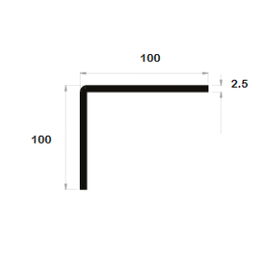 Cornière à angle arrondi 100x100 épaisseur 2,5