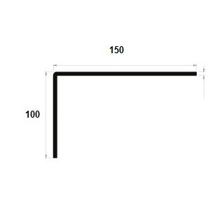 Cornière à angle arrondi 100x150 épaisseur 2,5