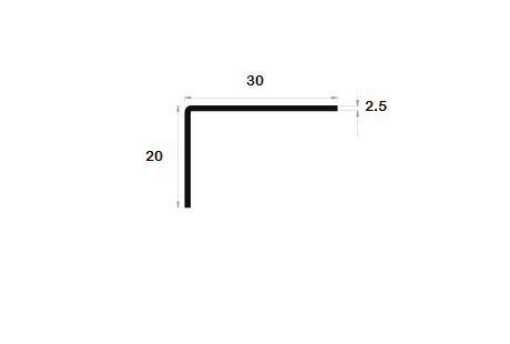 Cornière à angle arrondi 20x30 épaisseur 2,5