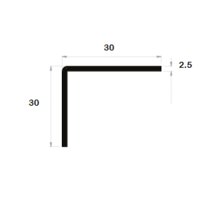 Cornière à angle arrondi 30x30 épaisseur 2,5