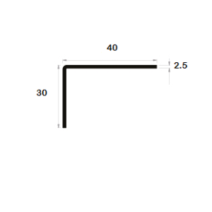 Cornière à angle arrondi 30x40 épaisseur 2,5