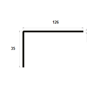 Cornière à angle arrondi 35x126 épaisseur 2,5