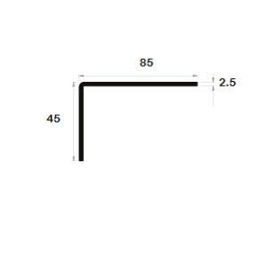 Cornière à angle arrondi 45x85 épaisseur 2,5