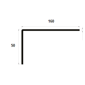 Cornière à angle arrondi 50x160 épaisseur 2,5