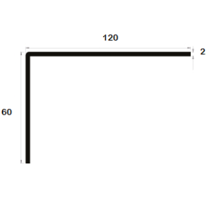 Cornière à angle arrondi 60x120 épaisseur 2,5