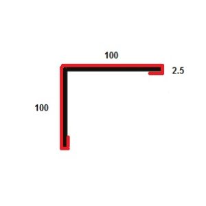 Cornière PVC 100 x 100 x 3 mm crantée 45° - gris 7035 - 1 colis