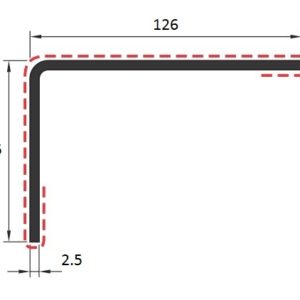Cornière 35x126 épaisseur 2,5