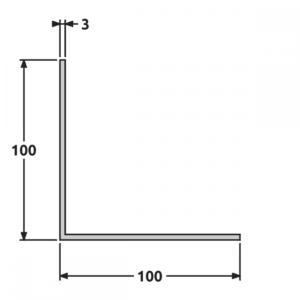 Cornière angle vif 100x100 épaisseur 3