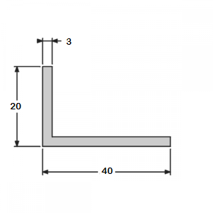 Cornière angle vif 20x40 épaisseur 3