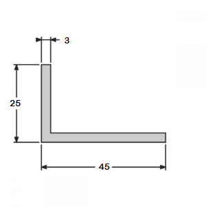 Cornière angle vif 25x45 épaisseur 3