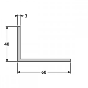 Cornière angle vif 40x60 épaisseur 3