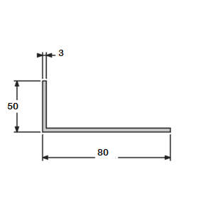 Cornière angle vif 50x80 épaisseur 3