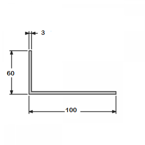 Cornière angle vif 50x100 épaisseur 3