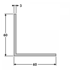 Cornière angle vif 60x60 épaisseur 3