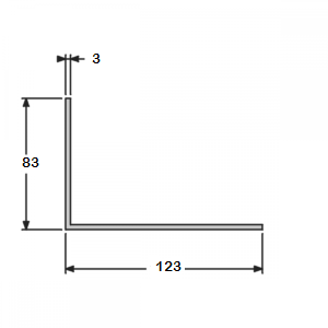 Cornière angle vif 83x123 épaisseur 3